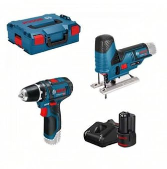 KIT 2 Outils BOSCH PROFESSIONAL Perceuse GSR 12V-15 + Scie sauteuse GST 12V-70 + Chargeur GAL 12V-40 + L-BOXX 0615990M1M