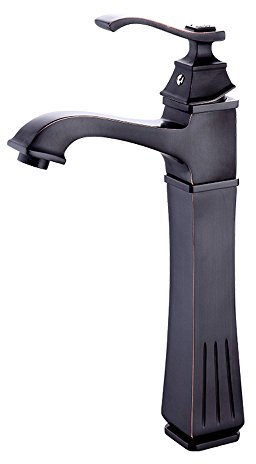 Mischbatterie Schwarze antike Einhandmischer Mediterran Vintage Retro Warm- und Kaltwasserhahn Einzelloch-Armatur Elegante Waschbecken Erhöhung Hoch
