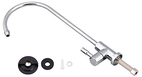 Tbest Armatur Filteranlage, Wasserhahn Küche, Chrom Umkehrosmose Ro Trinkwasserfilter, 1/4'' Zinklegierung, Silber