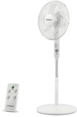G3 Ferrari G50046 Libeccio Remote Ventilatore a Colonna, 45W Eco, 3000 m3/h, 3 velocità, Timer, Altezza regolabile, Controllo con Telecomando, Montaggio semplice, Bianco
