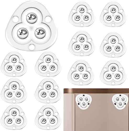 12 Stück Möbelrollen Klein Selbstklebendes Lang anhaltende Haftung, Mini Kugelrollen für Möbel mit 3 Stahlkugeln, Rollen für Möbel Klein 360-Grad-Drehung, Möbelrollen Selbstklebend Caster Wheels