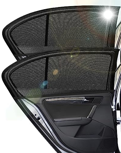 Sonnenschutz Auto Baby 2 Stück, Universal Sonnenblende Auto Kinder,Sonnenschutz Auto vollständig abdecken hinteren Seitenfenster, Reduziert Wärme und UV-Strahlung,Schützt Mitfahrer,Kinder & Haustiere