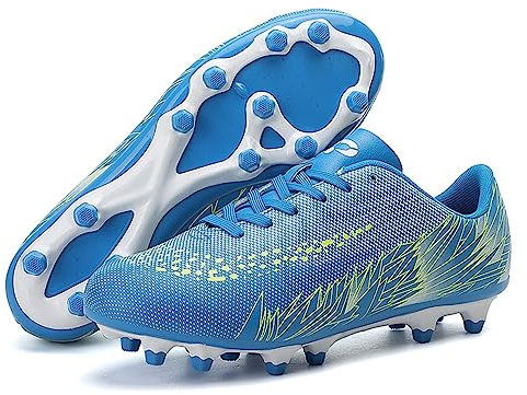Hixingo Zapatillas de Fútbol para Hombre Niños Jóvenes Botas de Fútbol Tacos AG Calzado de Atletismo al Aire Libre Zapatos de Entrenamiento Ligero Zapatos de Deportivo