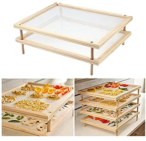 Stendino for pasta alle erbe in legno, stendibiancheria for erbe aromatiche in legno, supporto for essiccatore alimentare multiuso a 1/2 livelli, pratico stendibiancheria for pasta alle erbe for cucin