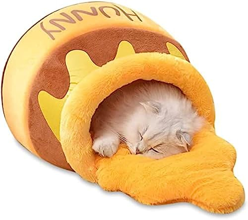 Volu Cat Bed, Honey Pot Pet Bed, Washable Dog Bed, Small Dog Cave Bed, Pet Warm House, Sleep Improvement, Cat Bed With Removable Soft Cushion,Hilarious123