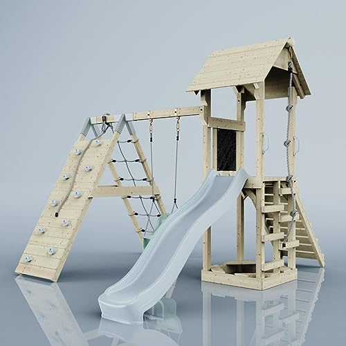 Rebo Spielturm Trondheim (Babyschaukel, Eisblau)