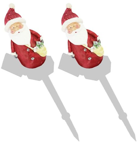 Yardwe Solar Rasen Pfahl Lampe Santa Form 2pcs Garten Lampe Outdoor Dekorationen Für Weihnachten
