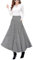 Faltenrock Damen Winter Wolle Lang Röcke Hohe Taille Vintage Elegant Große Schaukel Glockenrock（S,Weiß ）