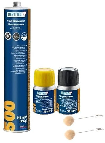 WOL-DINITROL 500 538 + 530 WINDSCREEN FITTING KIT BONDING ADHESIVE GLUE SEALANT GLASS DIN20
