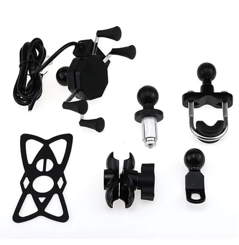 KUVIEZ Motorcycle Phone Holder For SUZUKI GSXR600 GSXR750 GSXR1000 For HAYABUSA For GSXR 600/750/1000 Motorcycle GPS Navigation Bracket Phone Holder USB Charger Phone Mount (Size : USB-123)