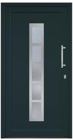 HORI Haustür Eingangstür Komplettset – Robuste Hauseingangstür mit moderner Optik, hoher Wärmedämmung & Sicherheit, Farbe: anthrazit (innen weiß) - DIN rechts - Modell: Frame - 200 x 88 cm