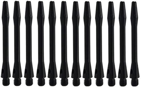 Amacoam Dart Schaft Aluminium Dartschäfte Metall Dart Schäfte Set Dart Shafts Medium Dart Zubehör 2BA Gewinde 48 mm Lang Dartpfeil-Schäfte 12 Stück