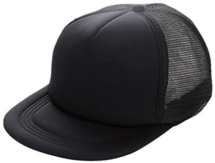 Generic Mens Baseball Cap Mesh Breathable Blank Visor Adjustable Short Brim Baseball Hat Two-Tone Comfortable Sun Hats Leisure Sport Party Bar Fashionable Caps Black