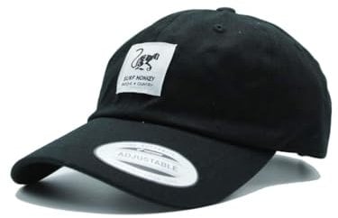 Surf Monkey Klassische Baseballmütze aus Baumwolle, ohne Struktur, Schwarz , One size