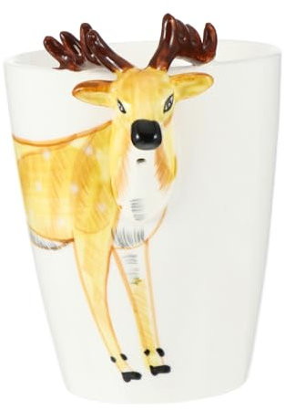 Alipis Keramik Kaffeebecher 3d Handbemalt mit Ebene Innen, Robust