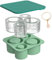 Tikpao Large Silicone Ice Cube Trays for Freezer with Lid for 20-40oz Stanley Cup IceFlow - Ice Mold - Reusable Ice Cubes Mold with Lid for Stanley Cup Accessories BPA Free,Dishwasher Safe (Green)