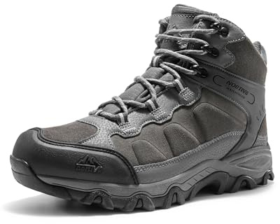 NORTIV 8 Men's Waterproof Lightweight Walking Boots,Size 7,Dark Grey
