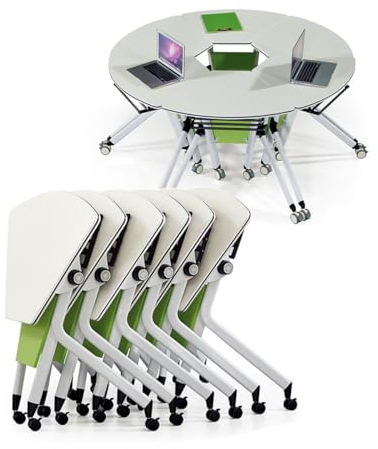 WJPUELUO Bürotisch Schreibtisch PC-Tisch Arbeitstisch Konferenztisch, Konferenztisch oval großer Besprechungstisch in Eiche, Meetingtisch für 6 Personen, Tisch für Besprechungsraum & Meeting