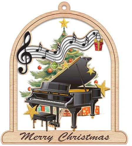 BlinkWishes Piano Hanging Ornament for Xmas Tree Decor, for Piano Players, Music Lovers, Musical Instruments Ornament for Xmas