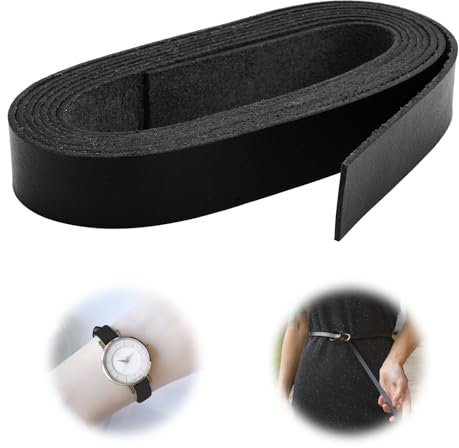 Lederriemen 2cm X 2 M Lederband Flach, Lederband Breit, Lederriemen Meterware, Lederstreifen zum Selbermachen von Gürteln, Hosenbändern, Uhrenarmbändern, Hundeleinen, Geflochtenen Gürteln und Mehr