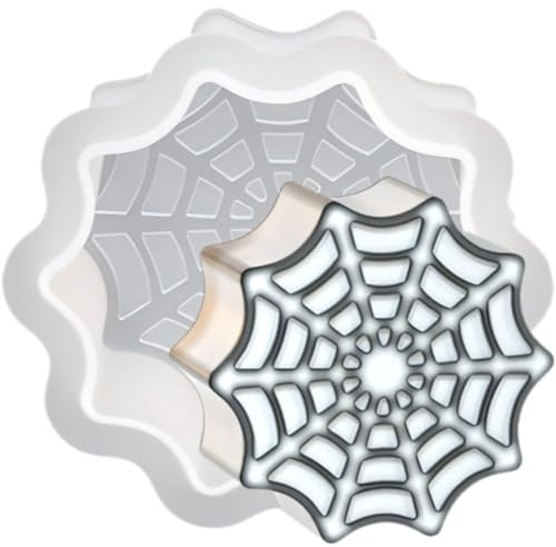 Halloween-schädel-Spinnennetz-kerzenformen, Silikon, Schokoladen-Fondant-Form, Kuchendekoration, Seife, Wachs, Aromatherapie, Schokoladen-backform Für Handgefertigte Geschenke, DIY