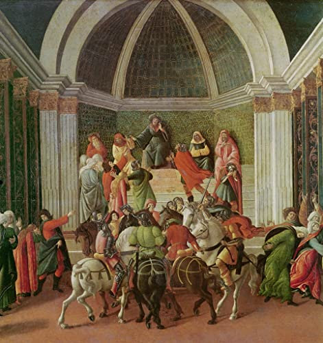 ZHAOSHAN Leinwandbild, Poster, 58 x 90 cm, ohne Rahmen, The Story of Virginia Detail of the Centre Virginia est judged and condemned to tempera von Sandro Botticelli