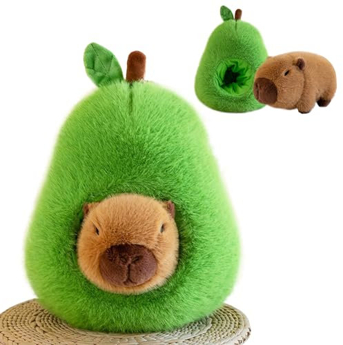 JWTRSVTY Capybara PlüSchtier, 35cm 2-In-1 Capybara Avocado Puppen Kuscheltier Stofftier, Für Jungen MäDchen Kinder Geburtstagsgeschenke PlüSchspielzeug