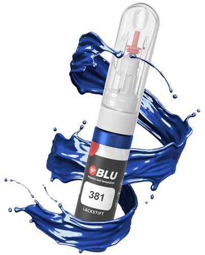 BLU Lackstift Auto kompatibel für BMW 381 BLAU LEMANSBLUE | Auto Lack Reparatur 2in1 Ausbesserungslack Pinsel + Nadel