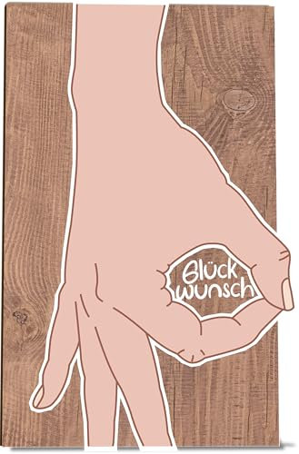 Reingeschaut Holzkarte - Reingeguckt Geburtstagskarte | Lustige Karte mit Hand-Motiv, ideal für Spaßgeschenke, HaHa Reingeschaut, Lustige Karte, Lustiges Geschenk mit frechem Spruch