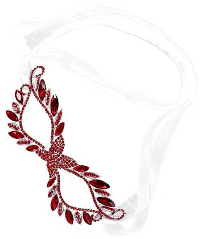 OATIPHO mundschutzmasken Party-Accessoire party accessoires faschingsmasken Braut- Haarschmuck für die Braut Dekorationen Halloween-Augenmaske Partymaske für Frauen Metall rot