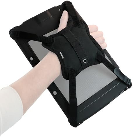 Mobilis Empuñadura Elástica Universal en Forma de X con Soporte para Bolígrafo - Compatible con Las Fundas Protech para Tablets Empresariales Zebra ET40/ET45