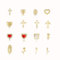 Gold Nail Charms,80Pcs Cross, Rose, Heart, Virgin Mary Nail Gems and Charms,Metal Alloy Nail Accessories for Manicure Design Decorations DIY Crafts (Gold A)