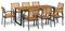 Gecheer 9-TLG. Garten Essgruppe Holz, Sitzgruppe Garten 8 Personen, Esstisch mit 8 Stühlen Set, Garten Terrasse Möbel Balkonmöbel Sitzgarnitur, Massivholz Akazie und Metall