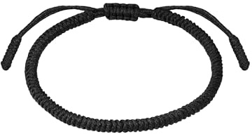 True Rebels Herren Armband | Textilarmband, Zugverschluss, Textilarmbandfarbe schwarz