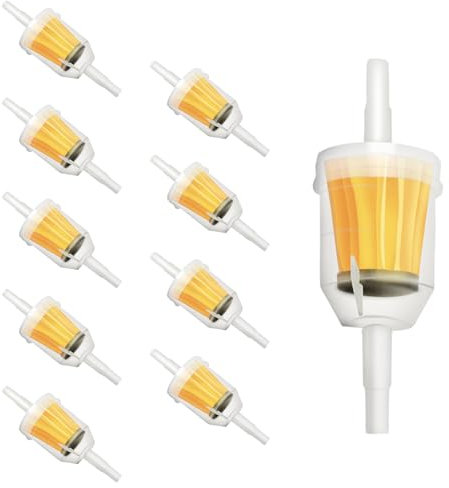 LAINIKE 10 Stück Kraftstofffilter 6mm / 8mm Benzinfilter Universal kraftstofffilter Benzin Sprit Filter Flüssigkeitsfilter Benzinfilter Gasöl Hoher Dichte für Rasenmäher Auto Motorrad Mofa Roller