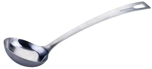 Fackelmann Essential Louche en acier inoxydable – Parfait pour les sauces, avec œillet de suspension, passe au lave-vaisselle, argenté