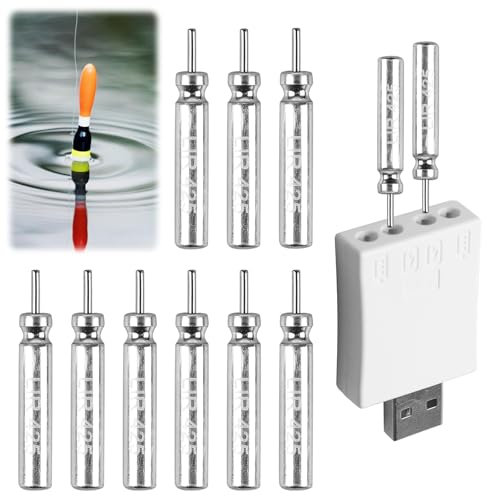 Behogan 9 Stück CR 425 LED Posen Angeln Batterie, Aufladbar Akku für Angelalarmglocken und Pose, Leuchtpose Angeln Zubehör, CR 425 Aufladbar Akku für Angelposen (Weiß Ladegerät 1 und Akku*9)