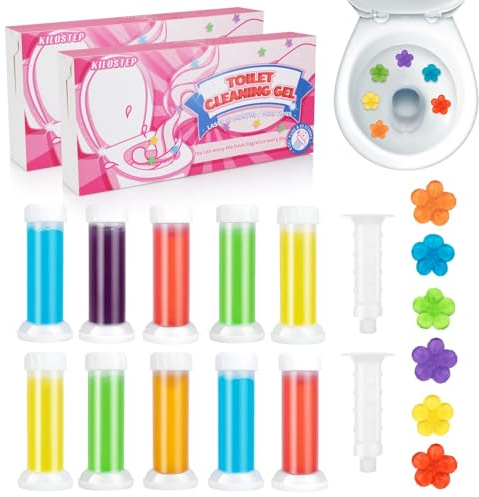 KILOSTEP WC-Gel, 120 Stück, 9 Arten von Duft, WC-Gel-Stempel, WC-Schüssel-Reiniger