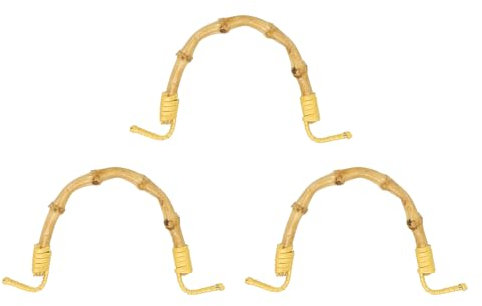 sourcing map Bamboo Teapot Handle, 3 Pcs U-Shape Replacement Wired Rattan Kettle Handle for Span 4-4.5 Tea Pot Ceramic and Pottery Kettle Accessories Supplies, Gold