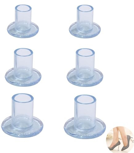 6 Pcs High Heel Protectors, PVC Transparent High Heel Savers, Wear-Resistant and Non-Slip, for Grass, Weddings, Formal Occasions (S/M/L)