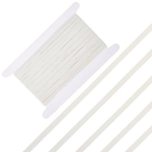 CABODYALS 9.14M 6mm White Rubber Swimwear Elastic Ribbons Activewear Stretch Strap Swim Accessory Flat Bands for Sewing Sports Equipment Wigs Waistband Pants Embellishment DIY Craft Supply