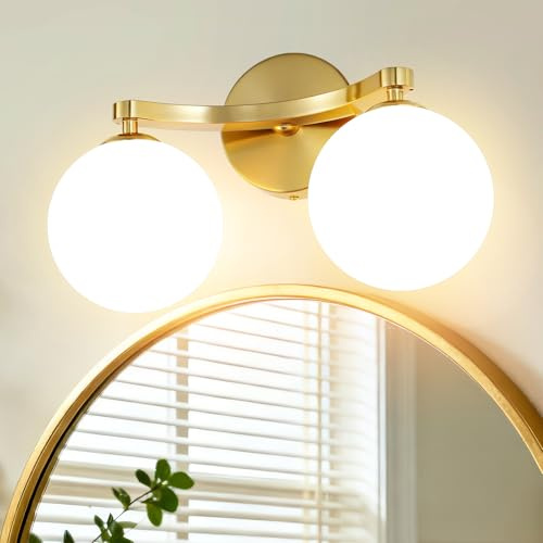MantoLite Wandleuchte Innen,wandleuchte badezimmer,wandlampe bad,Moderne Wandleuchte LED mit Kugel Lampenschirm Für Badezimmer Schlafzimmer Flur Wohnzimmer （ inklusive G9 Glühbirnen）