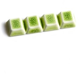 Artisan Crackle Glaze Ceramic Keycaps (5 Keys), Handcrafted Original Profile WASD Set, Ice-Cool Touch, Thocky Sound, Unique Porcelain Art (Green)
