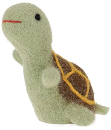 GURU SHOP Handgemachte Fingerpuppe aus Filz - Schildkröte, 9x4x3 cm