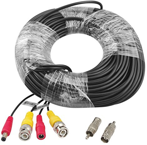 BNC cable, AHD video cable, BNC video and DC power extension cable with connector for CCTV security camera DVR system