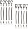 Elastisch Angeln Lanyards (10 Stück) einziehbare Sicherheitsspule Lanyard mit Spaltring und Karabiner für Kajak，Angelzange，Fisch Tool （schwarz）
