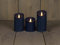 Coen Bakker 3er Set Kerze LED Echtwachskerze 10 cm + 12,5 cm + 15 cm Kerze Ø 7,5 cm viele Farben mit Timer flackender Docht Wachskerze Kerzen, Farbe:Antik Blau