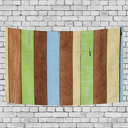MONTOJ Buntes Grungy-Brett-Motiv, Betttuch, Decke, Wandkunst, Wandbehang, Wandbehang quer