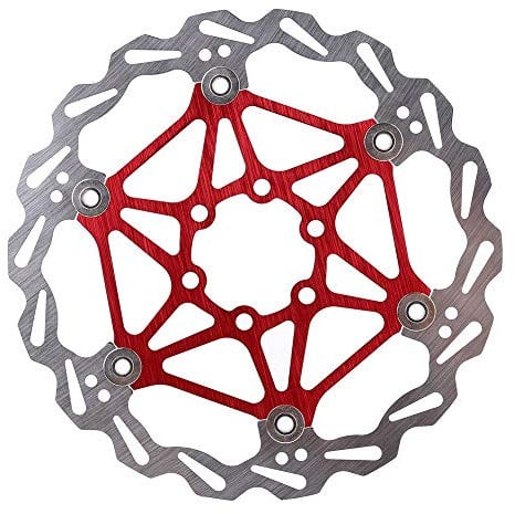 Bnineteenteam Brake Disc, Bike Disc Brake Rotor 160/180/203mm Mountain Bike Type Floating Brake Disc Bicycle Brake Pad Cycling Accessory(160mm-red) Bicycle and Spare Parts Ride