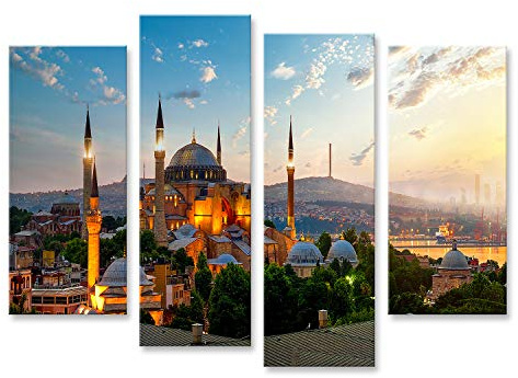 islandburner Bild auf Leinwand Blick Auf Ayasofya Museum Stadtbild Istanbul Sonnenaufgang Türkei Bilder Wandbilder Poster